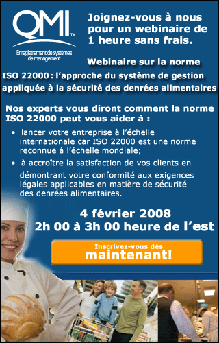 QMI free webinar gratuit ISO 22000